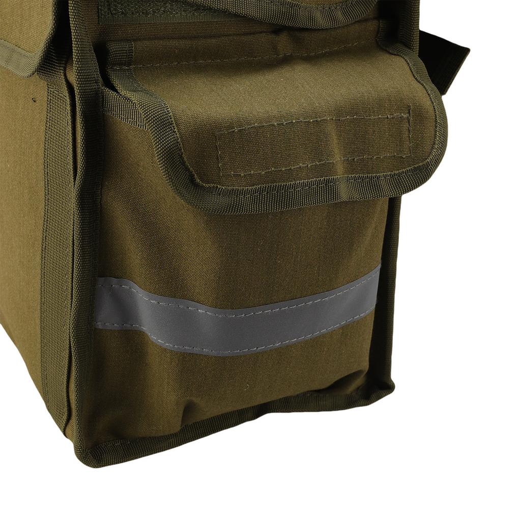 Bike Seat Double Bag Watertight Canvas Large Capacity Bike Rear Rack Double Side Bag for Cycling 30L