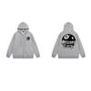 Mens Hooded Zip-Up Fleece-Lined Sweatshirt With Letter Print Casual Oversized Pullover Winter Jacket