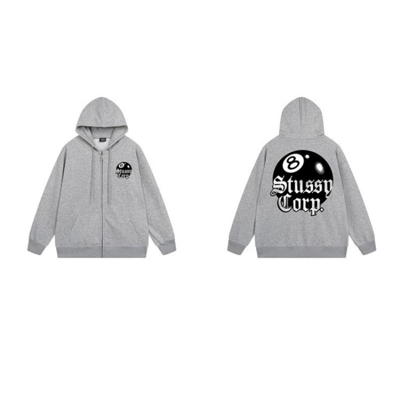 Mens Hooded Zip-Up Fleece-Lined Sweatshirt With Letter Print Casual Oversized Pullover Winter Jacket