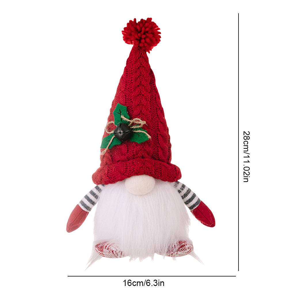 5-1PCS Christmas Plush Gnome W/Light Tomte Plush Doll Tabletop Santa Figurine Christmas Decoration for Home Kitchen Tiered Tray
