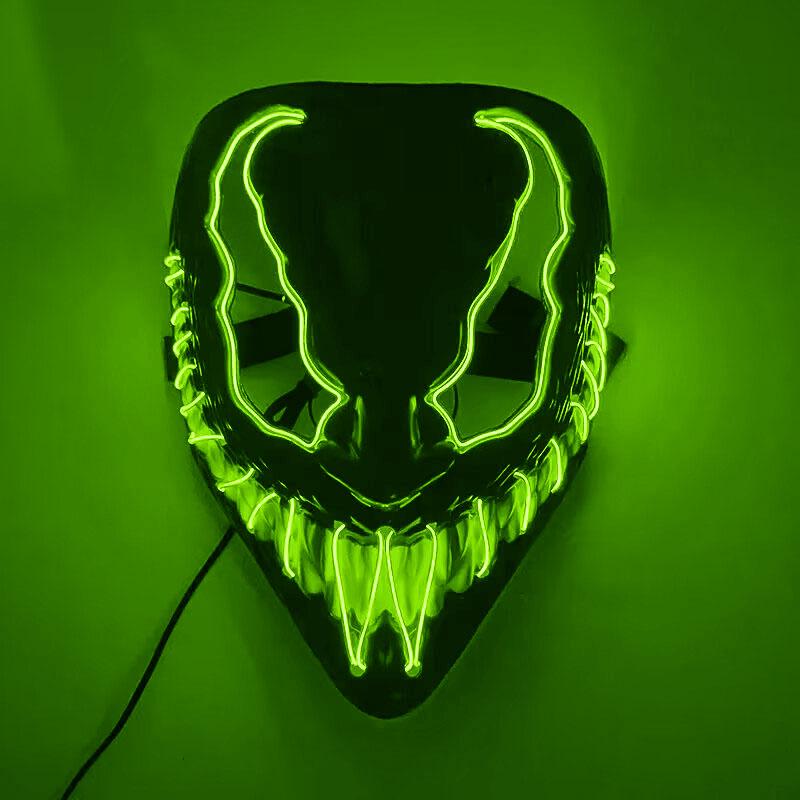 New Personalized Creative Halloween Led Glow Neon Terror Fluorescent Mask Mask