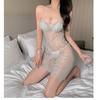 Sexy Lingerie Summer Sheer Lace Slip with Padded Cups Tempting Transparent Nightdress Erotic Sleepwear for Women Seductive Look
