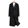 Men’s Double-Breasted Wool Trench Coat - Long Over-the-Knee Suit Collar for Autumn and Winter