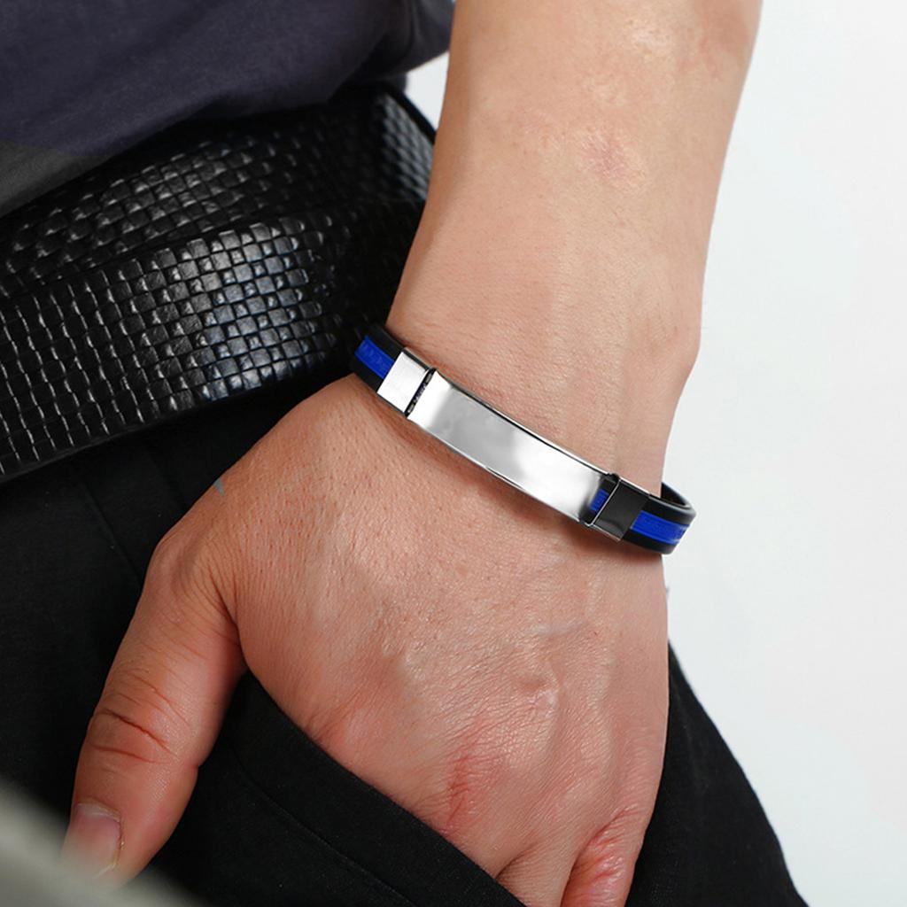 Modisches Herrenarmband Edelstahl-Schnalle Silikon-Armband Basketball Sportarmband Einfacher Schmuck Geschenk