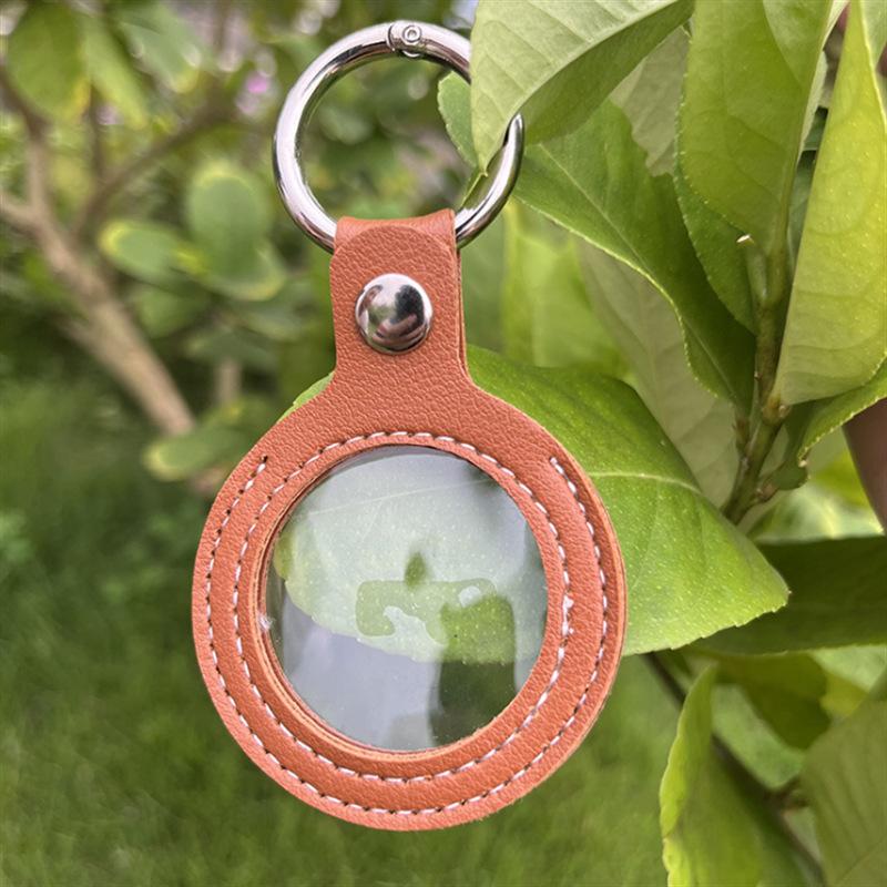 Keychain Commemorative Badge Leather Case Commemorative Coin Storage Keychain Protective Cases Coin Commemorative Coin Case