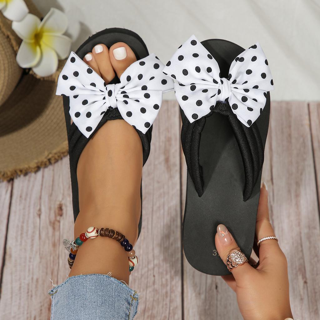 Women Slippers Summer Beach Bowknot Wedges Slippers Ladies Fashion Slides Women Soft Platform Shoes Female High Heel Sandals