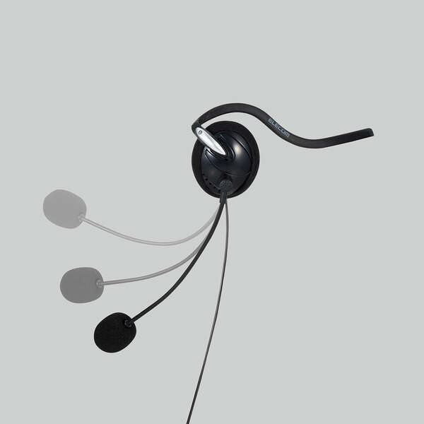 ELECOM Neckband Perfect for Online and Voice Easy To Wear Without Worrying About Your Headset, Type, Gaming, Meetings, Chat Hairstyle HS-NB03STBK