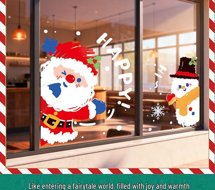 Creative Christmas Snowflake Window Stickers - Festive Electrostatic Decorations for Glass and Doors