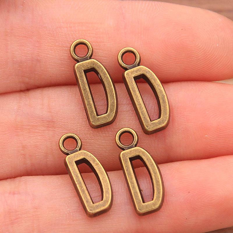 Zinc Alloy Alphabet Charms: 2 Colors, 26 Letter Pendants for Jewelry, Handbag, and Mobile Phone Accessories