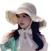 Straw Hat with Lace and Strap UV Sun Beach Resort Hat [Lamerry] Women's - Protection, Protection, Farming, Gardening, Hat,