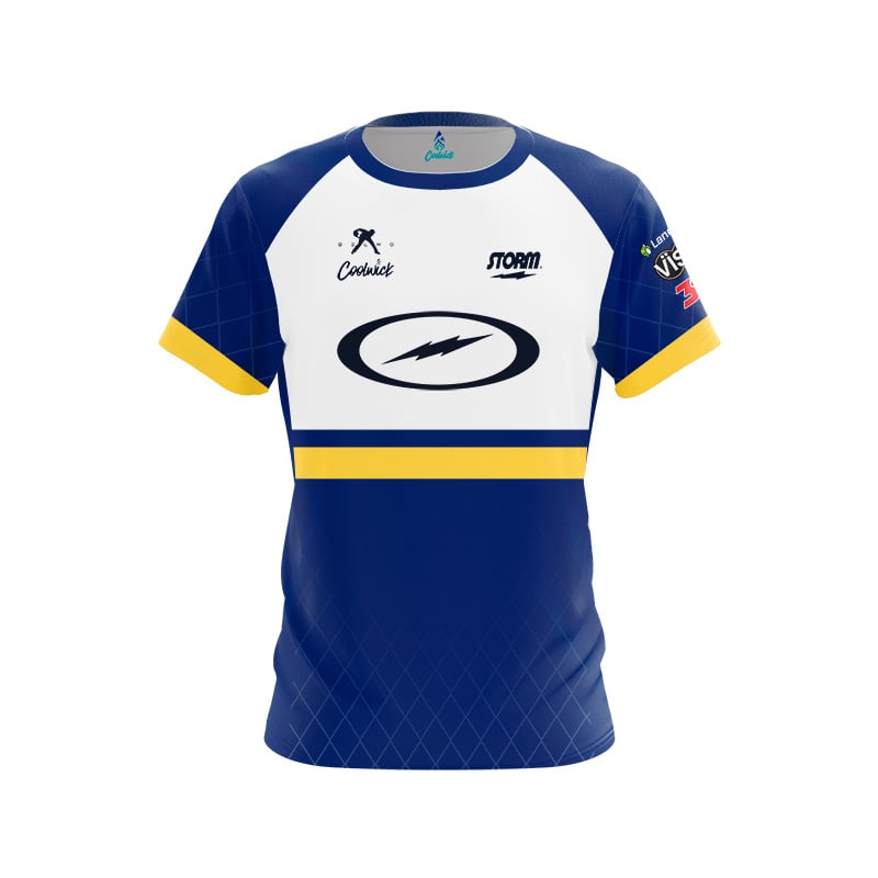 Coolwick Storm Bowling Jersey Black Lightning Logo Short Sleeve Performance T-Shirt Pro Player Fan Casual Family Matching