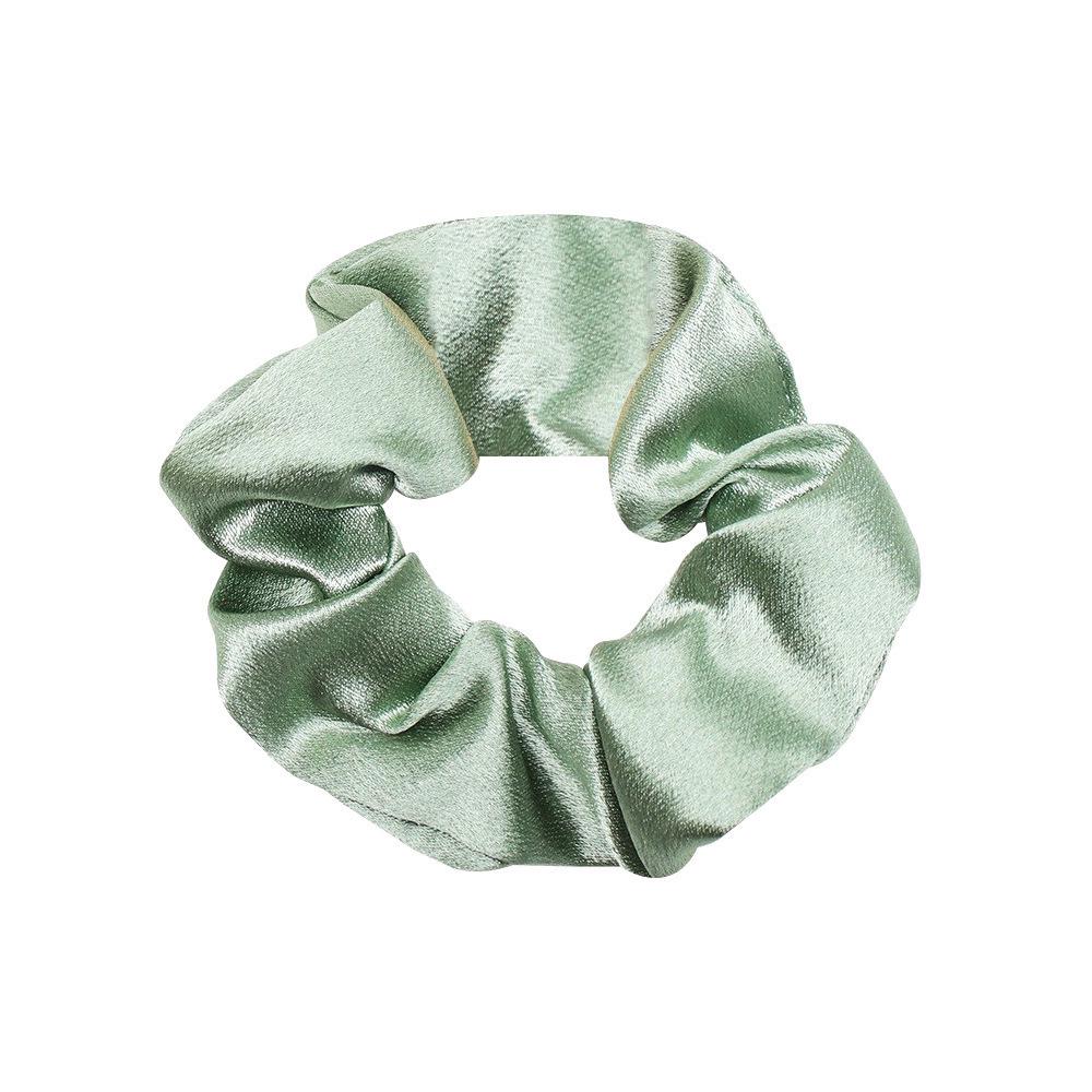 Minimalist Solid Satin Hair Tie Ponytail Accessory with Hang Tag