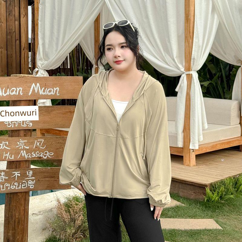 

Edition Plus Size Women s Clothing [Ice Silk Air Conditioning Shirt] Outdoor Sun-Proof Clothes UV Protection Breathable Hood Lightweight Outwear Desert Card 6XL