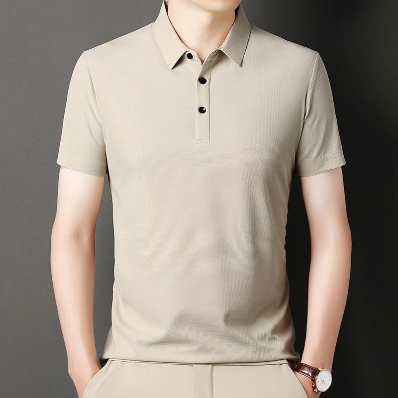 

Мужская летняя футболка с коротким рукавом и лацканами, вафельной вязки White