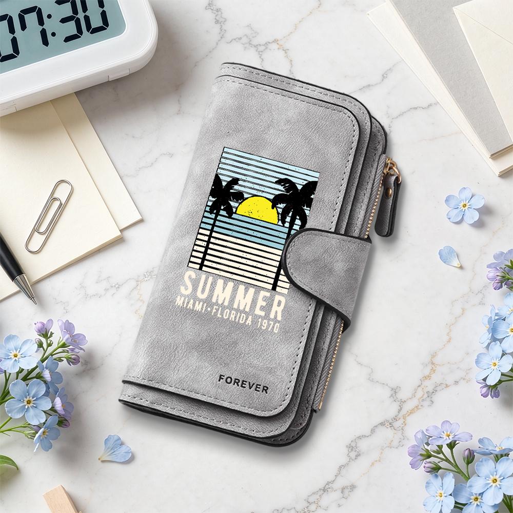Vintage Summer Style Long Wallet Leisure Portable Purse Fashion Card Holder