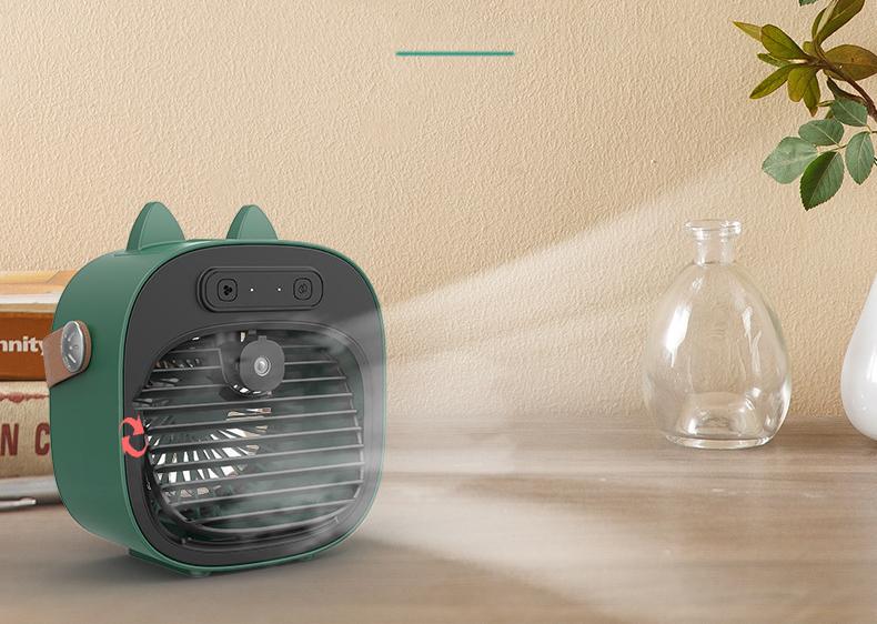 Desktop Water Cooling Mini Fan with Humidifier and Mist Spray Portable Small Fan for Home Office Use Compact Design USB Powered