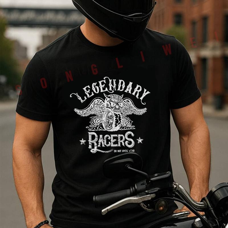 Legendary Racers Motorcycle Vehicles Moto Summer Short-sleeved Cotton T Shirt Men Women Streetw