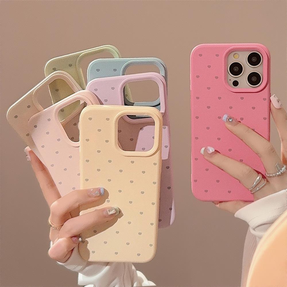 Simple Korean Polka Dot Phone Case Compatible and Suitable for iPhone 16 15 14 13/12promax