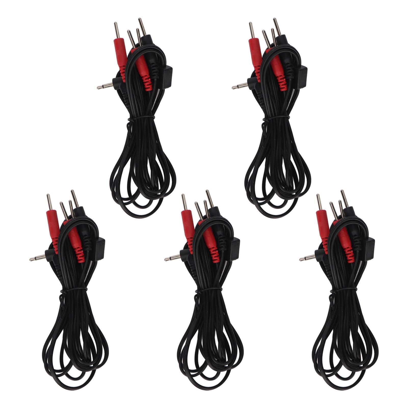 

Electrode Wire 2.5mm Right Angle Plug 4 in 1 Pin Type Electrode Cable for Massager 4.6ft 5pcs