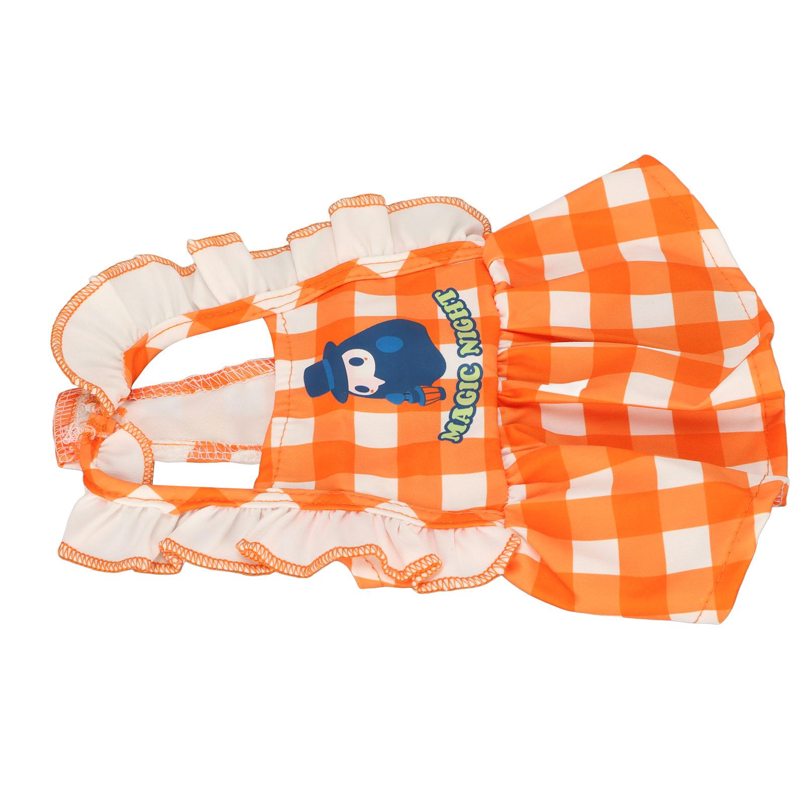 Pet Cat Dress Breathable Polyester Lovely Plaid Lace Summer Girl Pet Dress for Medium and Small Cat Dog Rabbit XS