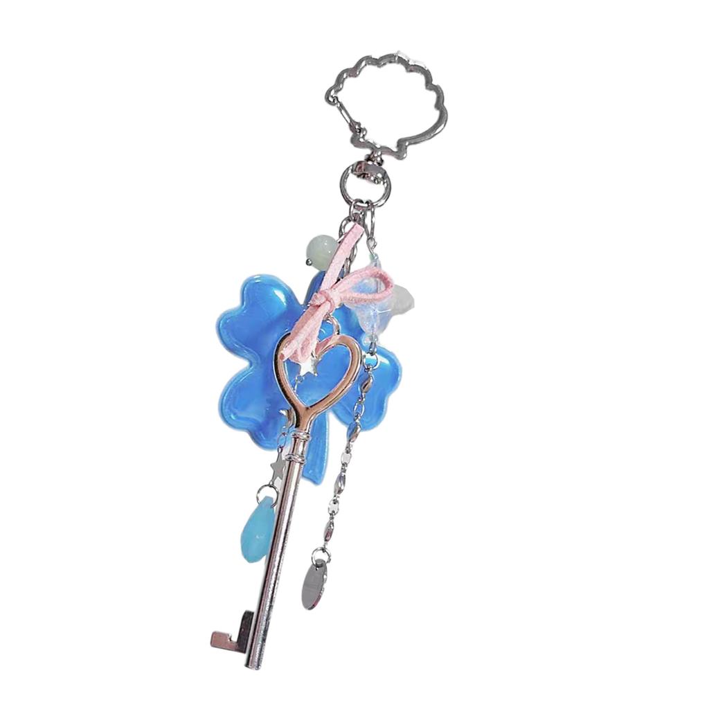 Stylish Four Leaf Clover & Musical Note Charm Keychain for Keys Bags or Backpacks Durable Alloy Resin Accessory
