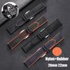 Nylon Rubber Strap for Omega for Seiko Stainless Steel Buckle 20 22mm for Men Women Soft Waterproof Bracelet Replace Watch Band