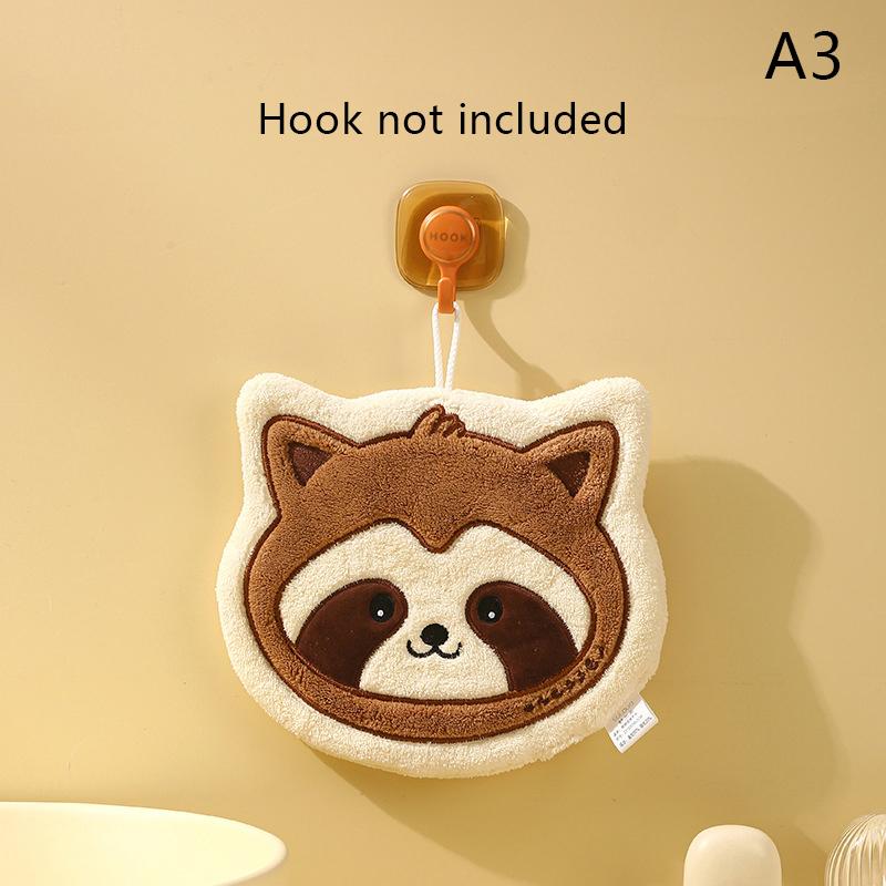 

Полотенце для рук с рисунком кавайи, двухслойное, коралловое, бархатное, для сушки, вытирания, впитывающее полотенце, подвесное, для дома