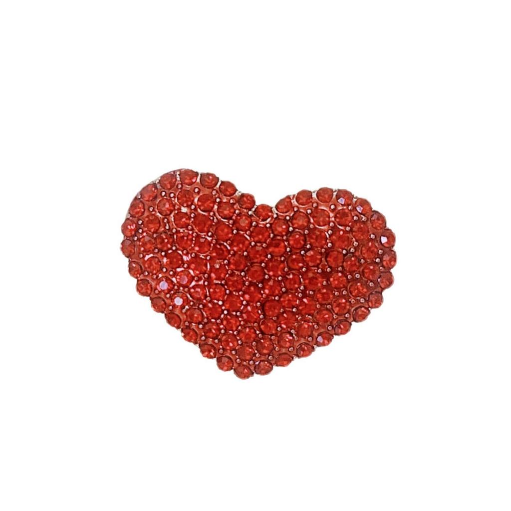 Red Diamond Heart Luxury Women's Lapel Pin & Brooch Accessory