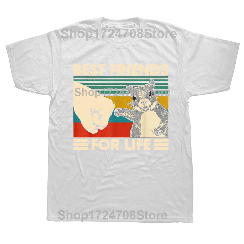 

Funny Retro Vintage Squirrel Best Friend For Life Graphic Tshirts Men Fashion Casual Tshirt 100 Cotton Loose Oversized T Shirt S