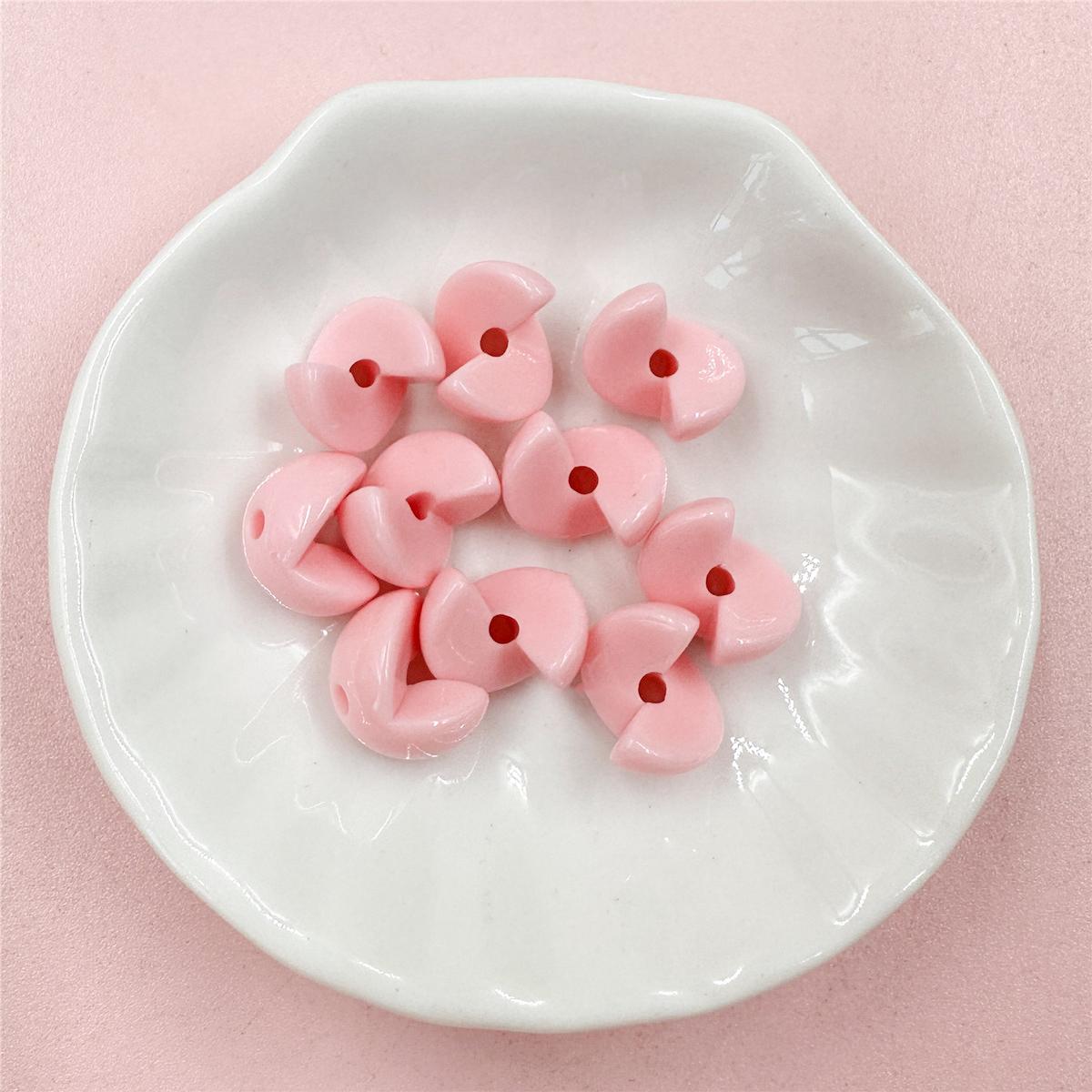 

Creative Handmade Accessories Bracelets Acrylic Fashion 10Pcs Solid Color 10*12.7mm Double Pinyin Loose Beads DIY For Key Chain розовый