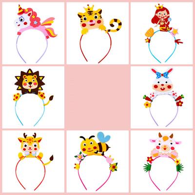 Kinder Kreative Kronenhut Prinzessin DIY Bastelspielzeug Cartoon Tier Kopfbedeckung Lernspielzeug für Mädchen Handgemachte Dekoration Geschenk