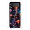 Phone Cover For Samsung Galaxy Z Flip 6 5 4 Case Transparent For Samsung Z Flip 3 Hard PC Foldable Shell Pink Jellyfish Oceanic