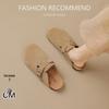 Women's Cowhide Retro Soft-Soled Slip-On Closed-Toe Thick-Soled Birkenstock Half-Slippers for Spring and Autumn 2025.