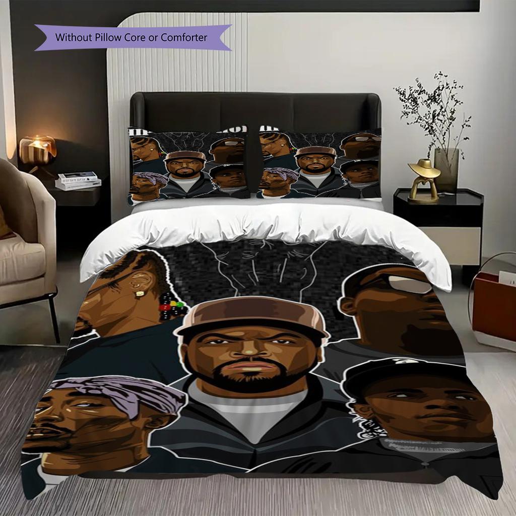 Hip Hop Legends Visual Celebration Threepiece Set 1 Duvet Cover 2 Pillowcase Without Core Soft And Comfortable Duvet Cover And Pillowcase