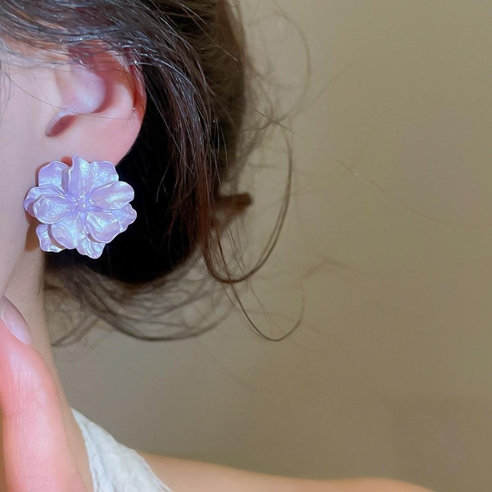 5 Pairs Acrylic Acrylic Flower Stud Earrings Pearl Korean Style Earrings  Holiday