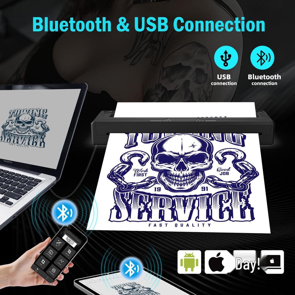 Cost-Effective Portable Ultra HD Tattoo Thermal Printer for Matte A4 Transfers