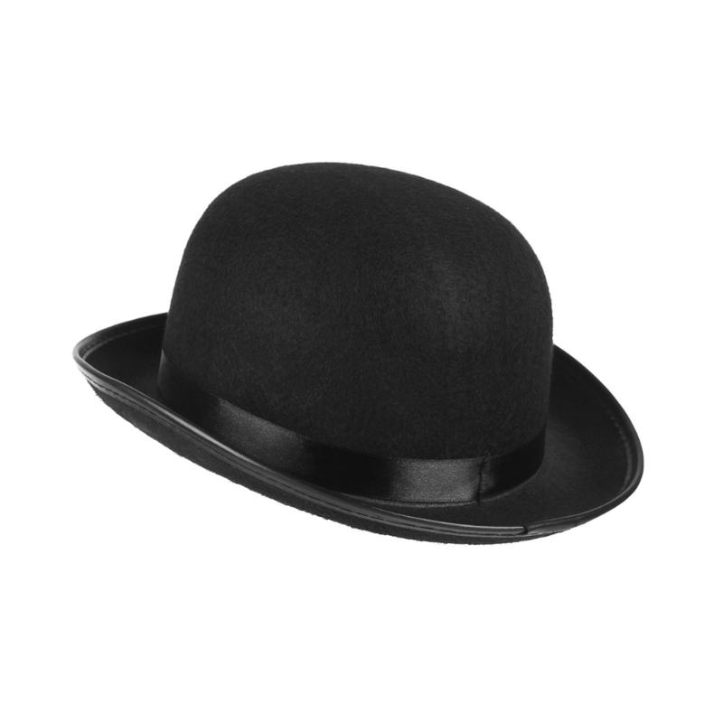 Unisex Bowler Hat Black Hat Bowler Top Hat Bombin Hat Costume Magician Performed Hat Stage Theater Costume