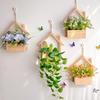 Wall Hanging Artificial Flower Pot for Living Room TV Background with Greenery Planter.