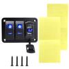 Digital Voltmeter 4 Gang Toggle Rocker Switch Waterproof 12V/24V Dual USB Port for Car Marine LED Switch Panel +Sticker