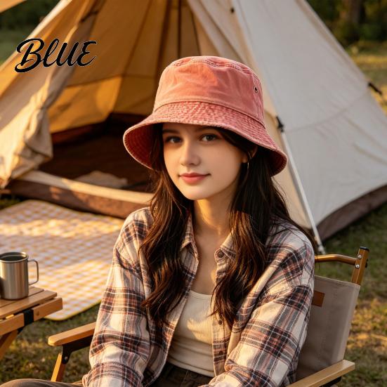 Simple Basic Style Hat Vintage Washed Denim Bucket for Men Women Breathable Short Brim Soft Skin Friendly Fisherman Cap Portable Couple Sun