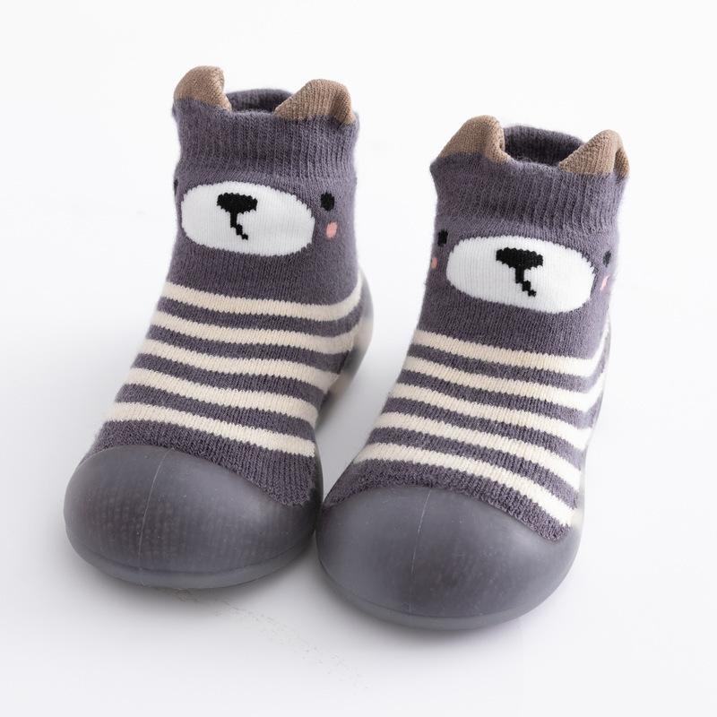 Autumn Winter Thick Warm Baby Anti Slip Floor Socks High Top Shoes Soft Sole