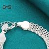 Women Bracelet Adjustable Braided Hollow Out Silver Color Polished Wide Couple Bangle Daily Wear Prom Wrist Jewelry Holiday Gift