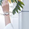 Casio CASIOSHEEN Peach Gold IP Coating Simple Three-hand Design Roman Scale Date Display Solar Quartz Movement Leather Strap Japanese SHS-D300CGL-7APR