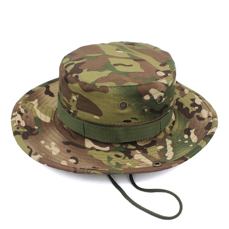 Boonie Tactical Camouflage Hats Camping Climbing Bucket Fisherman Sniper Hat Men Outdoor Fishing Hiking Cap Sun Protective Boonie Caps