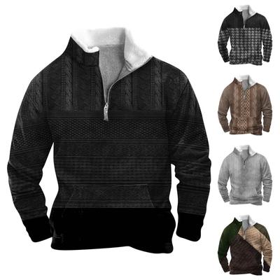 Frühlings- und Herren-Sweatshirt mit Stehkragen ist ein lässiges Outdoor-Pullover-Oberteil