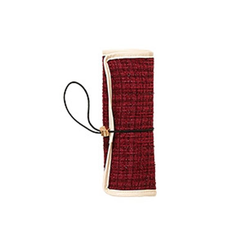 

Кейс для хранения украшений с прозрачными карманами, водонепроницаемый, из полиэстера, сумка для аксессуаров в поездку, органайзер бордовый