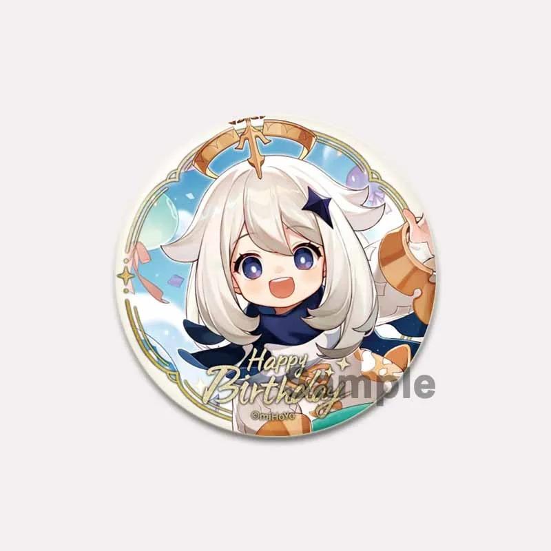 

32/44/58 мм Genshin Impact Tinplate Pin Круглые мультяшные защелкивающиеся броши для рюкзака, одежды, аксессуаров, игр, аниме, коллекции, значки, украшения 44mm