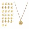 CARLIDANA Classique Minimaliste Alphabet 26 Breloques Lettres en Cristal Collier Pendentif Rond Lettre Acier Inoxydable Collier DIY