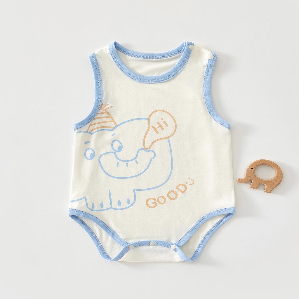Baby Sleeveless Bodysuit, Lightweight Breathable Infant Tank Romper, Summer Triangle Onesie for Newborns