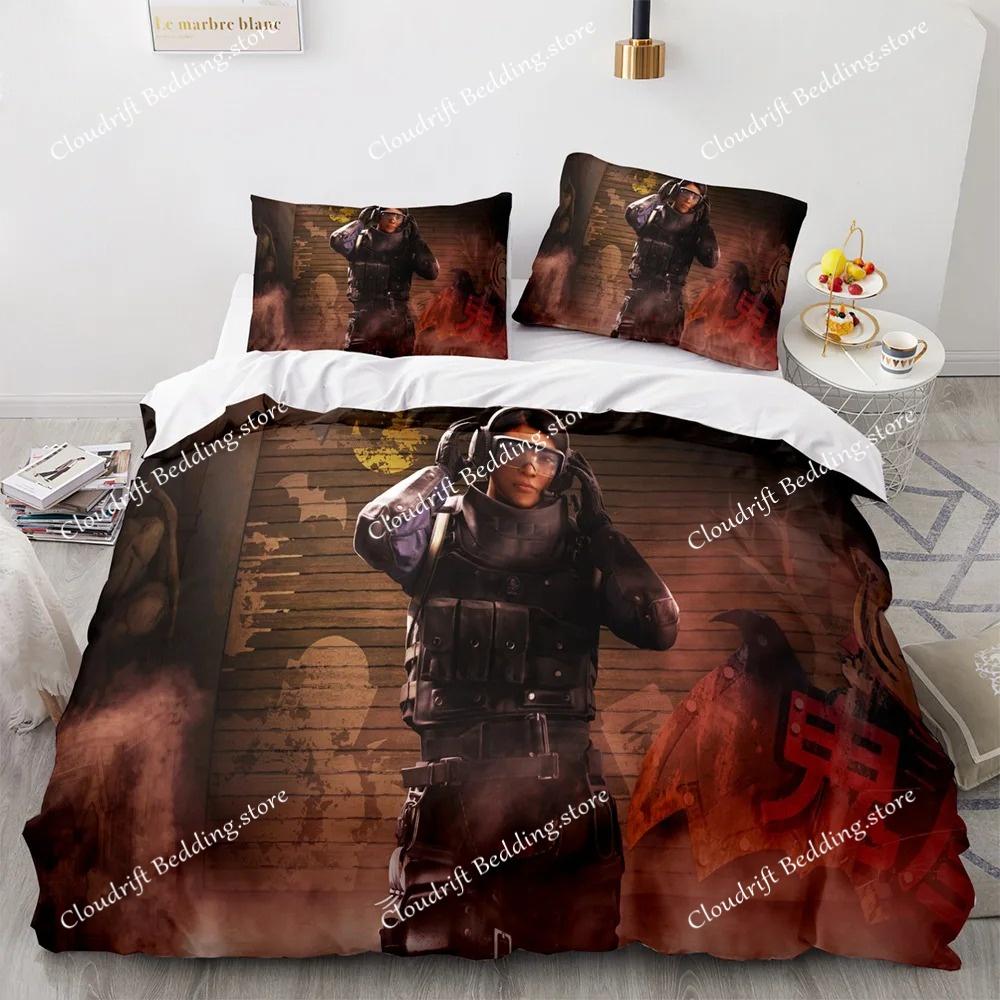 Game Rainbow Six Duvet Cover Pillowcase Bedding Set Single Twin Full Size for Kids Adults Bedroom Decor